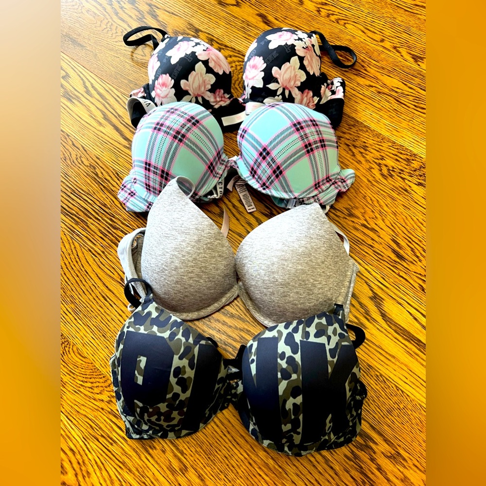 Victoria secret pink lot bundle bra push up padded 36 B